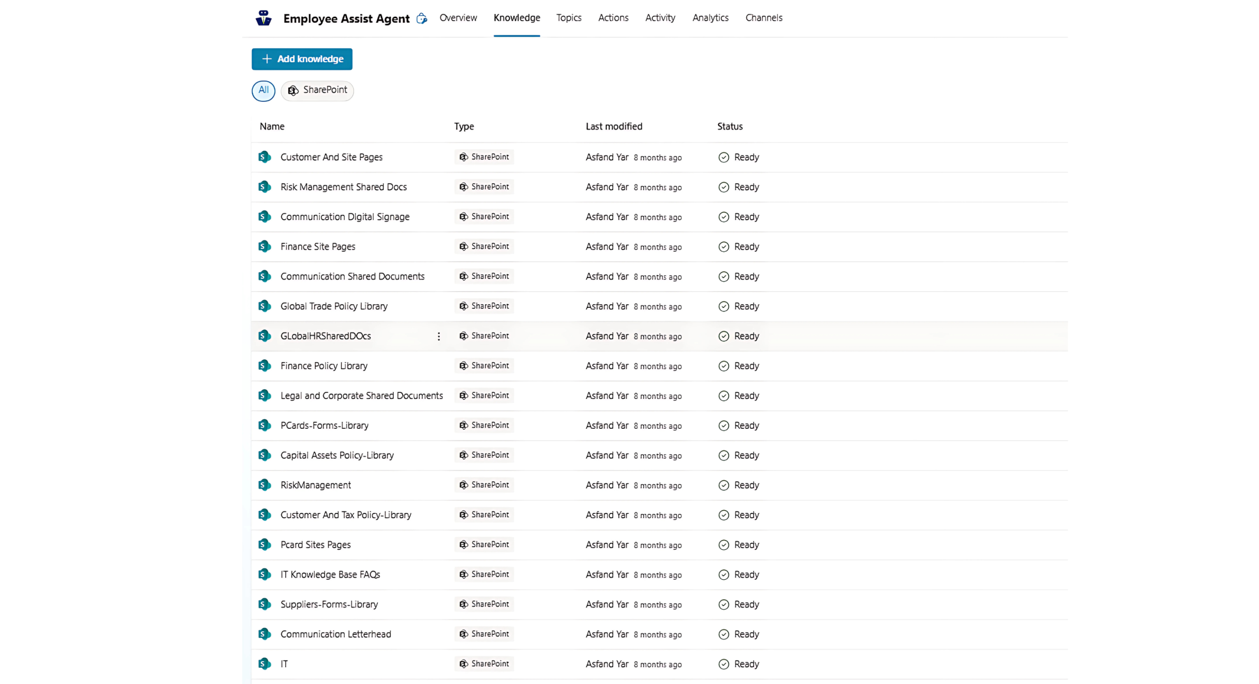 Setup Knowledge Sources